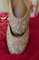 Sparkling Sienna Beige & Gold Jutti